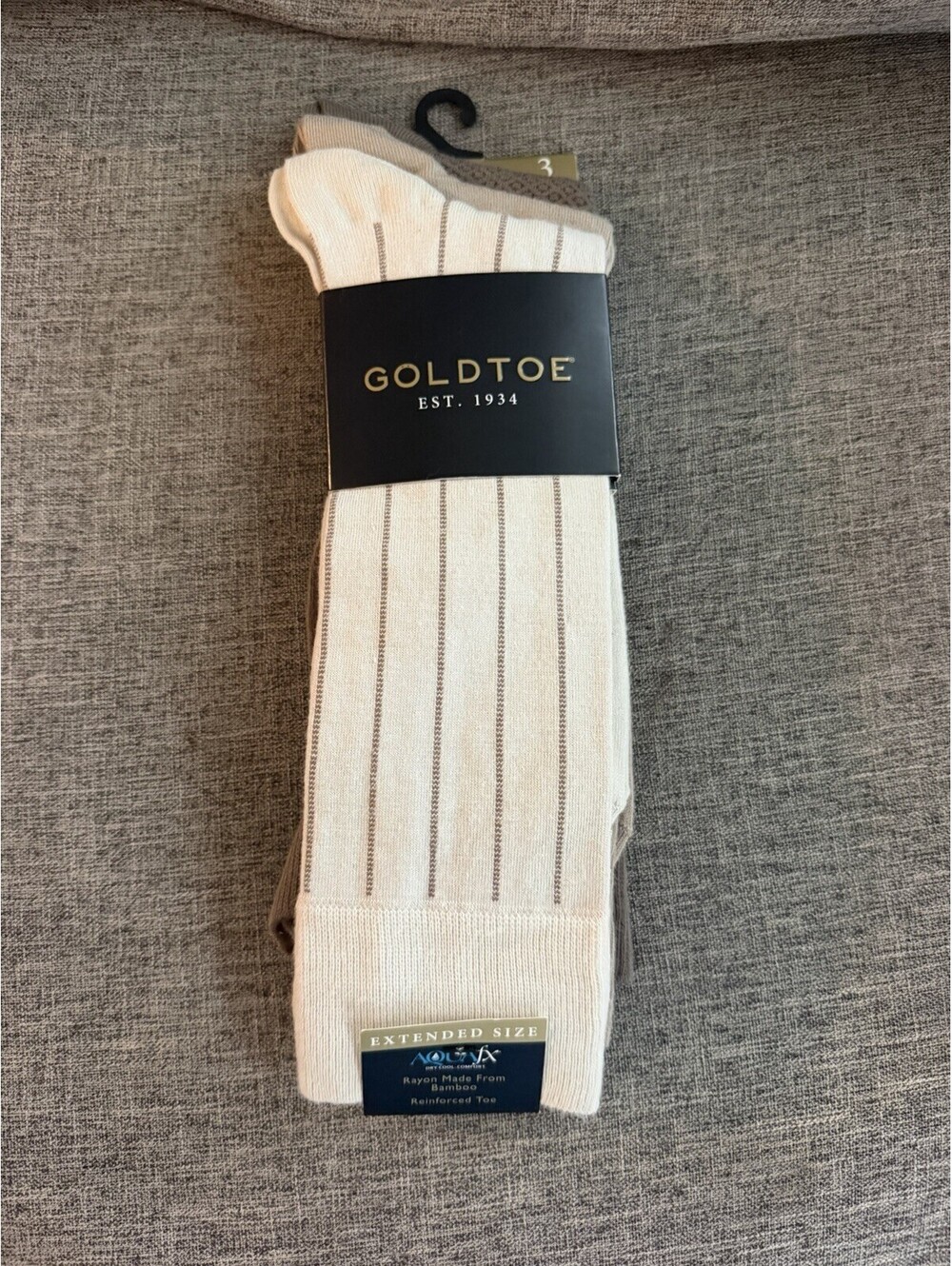 Gold Toe AquaFX Mens Dress Socks 3 Pack Extended Size 12-16 NEW Bamboo